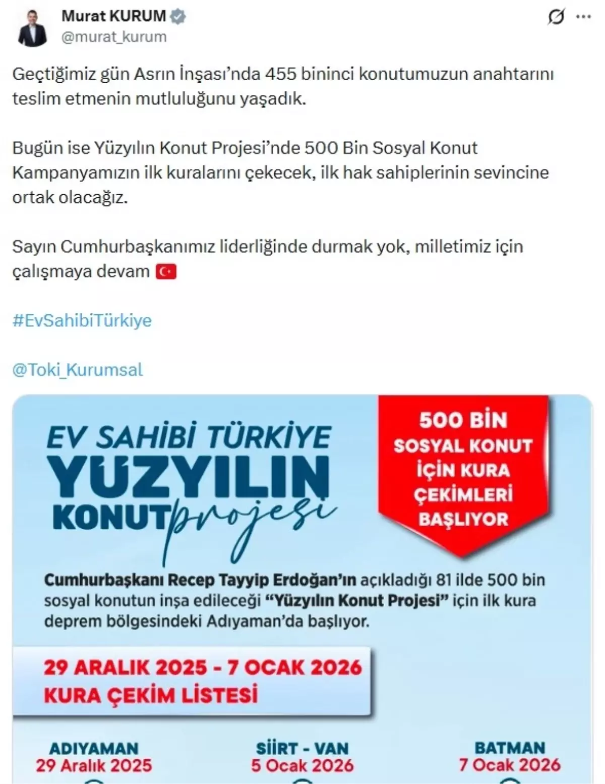 Yüzyılın Konut Projesi Başlıyor
